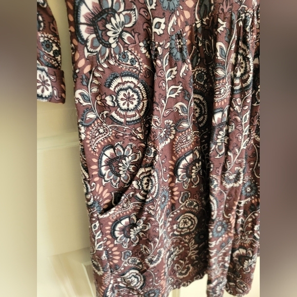 Garnet Hill Purple Paisley Bohemian Pocket Detail Dress Size 4 - Picture 4 of 5